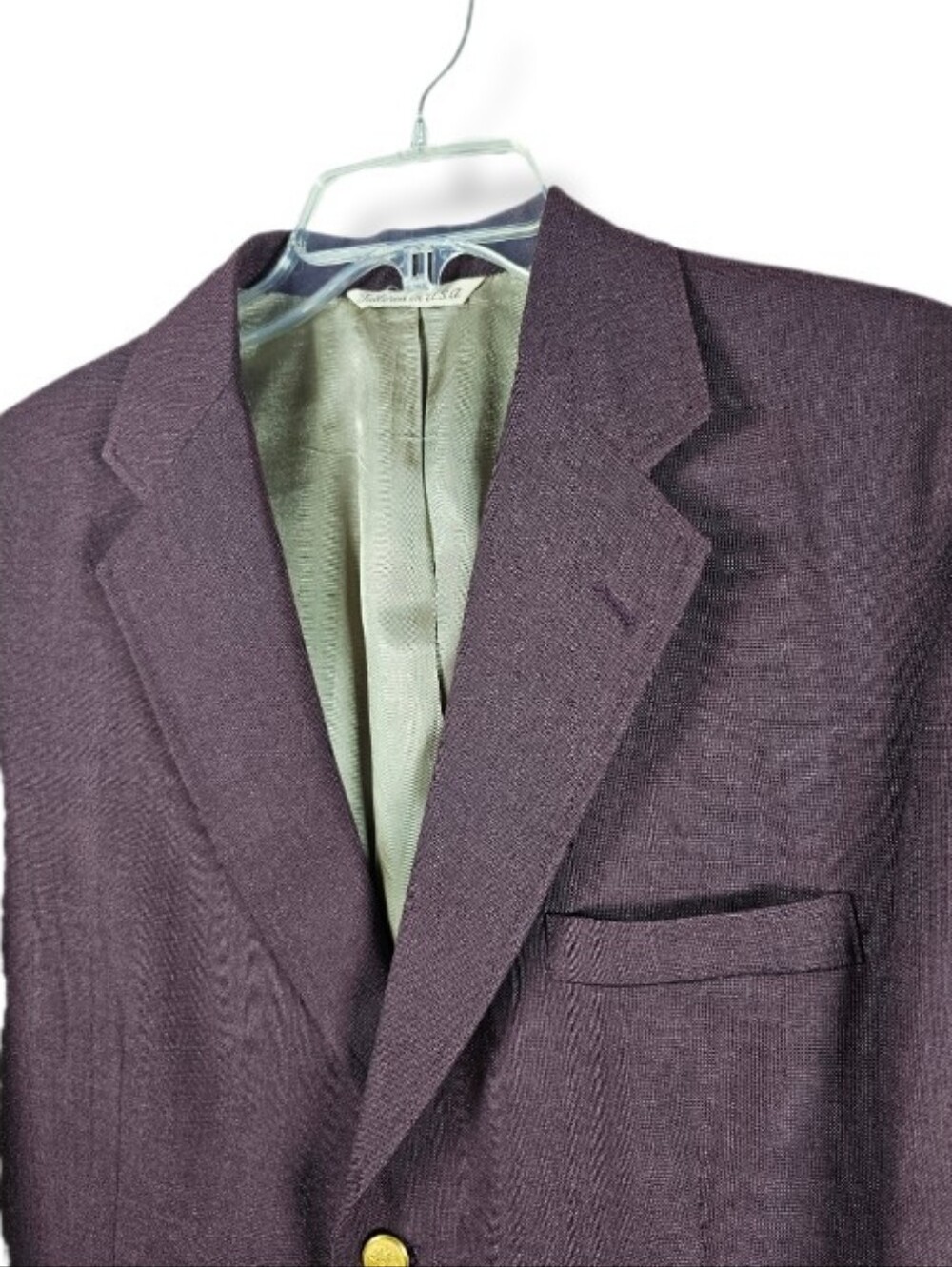 Vintage 90s Stafford Men's Wool blend Burgundy Blazer 40S Old Money Preppy